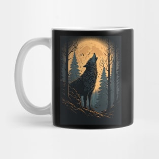 Werewolf Howling in front of the moon Mug